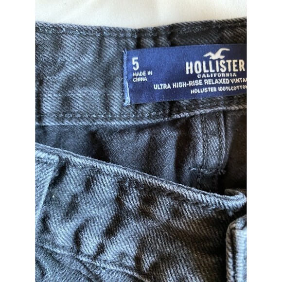 Hollister Shorts Women's 5 27w Black Stretch Distress Cutoff Denim‎ High Rise - Picture 6 of 11